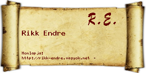 Rikk Endre névjegykártya